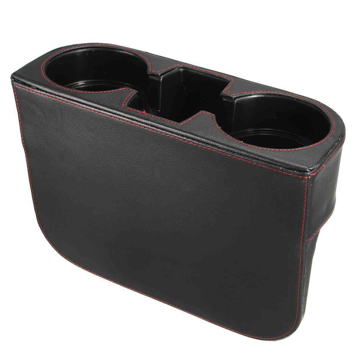 Artificial Leather Seat Slit Cup Holder Beverage Storage Bracket Drink Key Phone Sundry Case