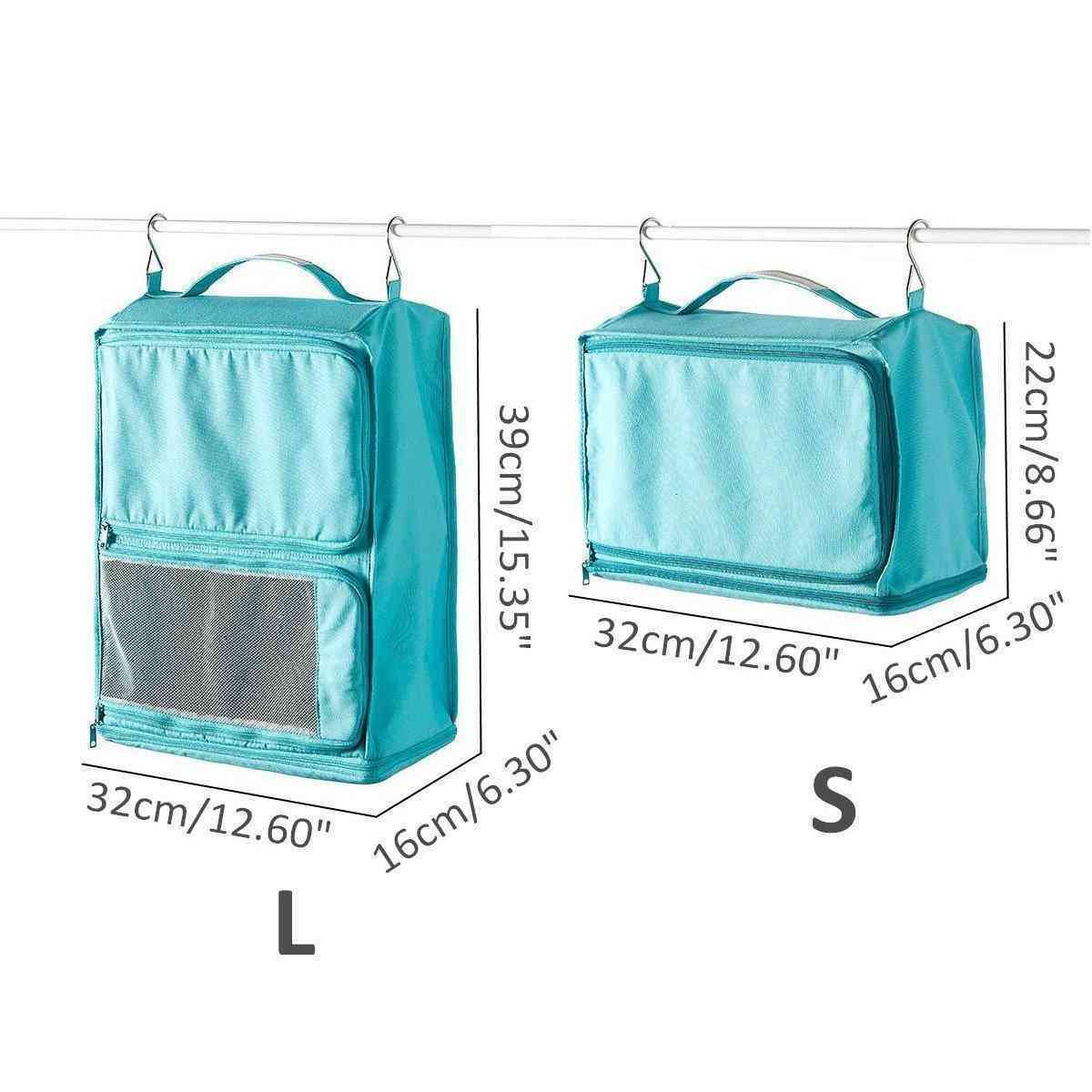 Portable Travel Removable Large Capacity Hanging Bag Canvas Cloth Closet