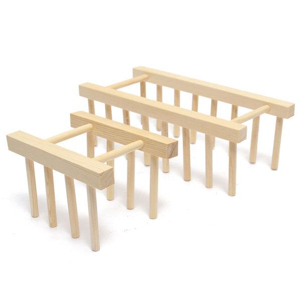 Wooden Dish Plate Storage Holders Folding Racks Drying Shelf