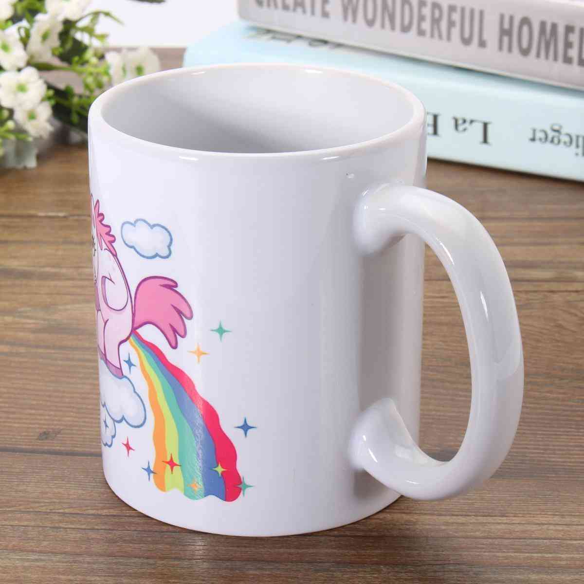 Unicorn Ceramic Coffee Tea Cup Novelty Heat Colour Changing Mug Funny Gift