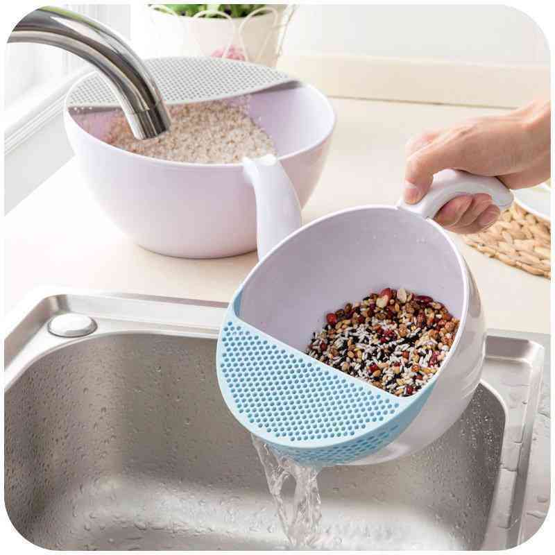 Kitchen Rice Bean Wash Colander Practical Plastic Sieve Strainer Kitchen Tool