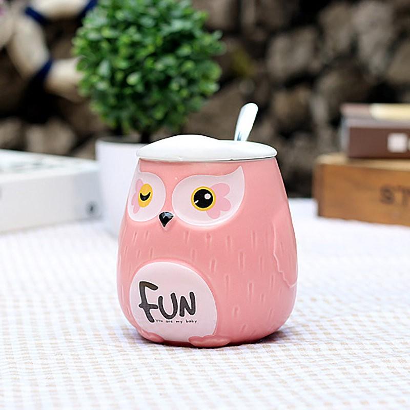 Lovely Owl Pattern Painted Ceramic Cup Coffee Cup Christmas Gift