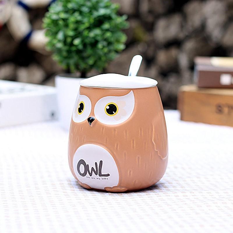 Lovely Owl Pattern Painted Ceramic Cup Coffee Cup Christmas Gift