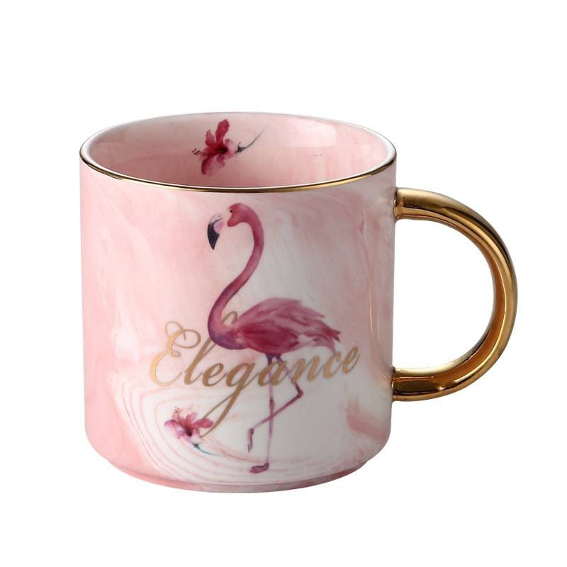 Romantic Flamingos Bird Pattern Ceramic Cup Coffee Mug