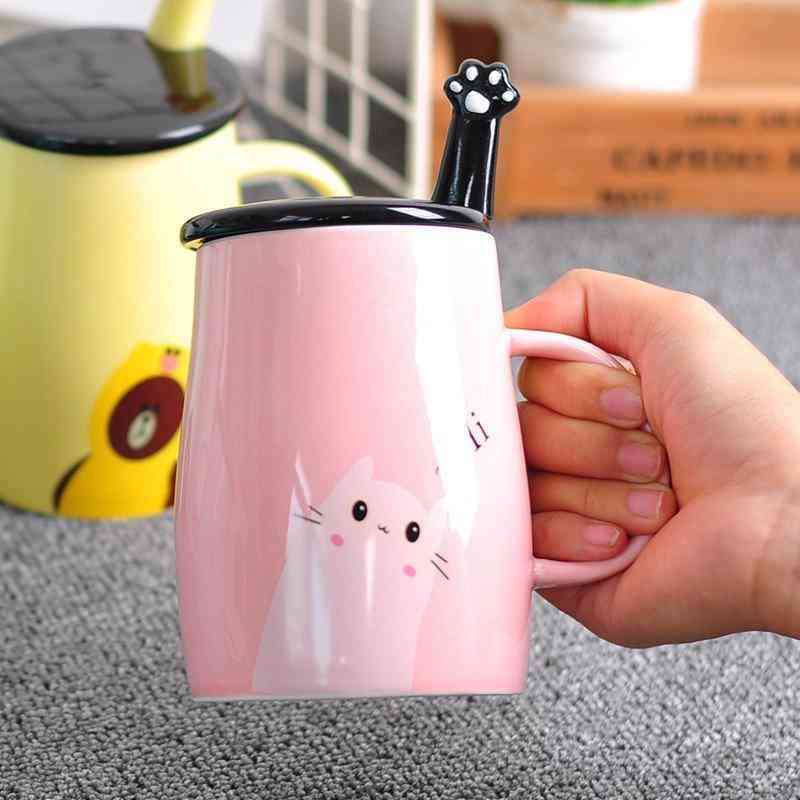 Lovely Cat Milk Mug Ceramic Mug Coffee Cup Candy Color Ins Style Water Tea Cup