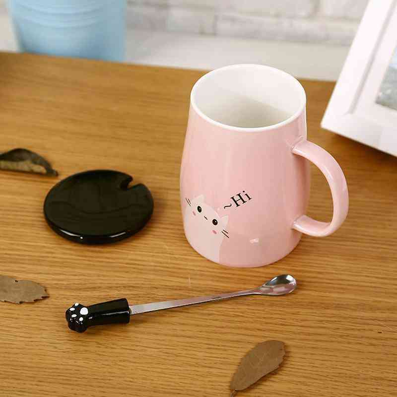 Lovely Cat Milk Mug Ceramic Mug Coffee Cup Candy Color Ins Style Water Tea Cup