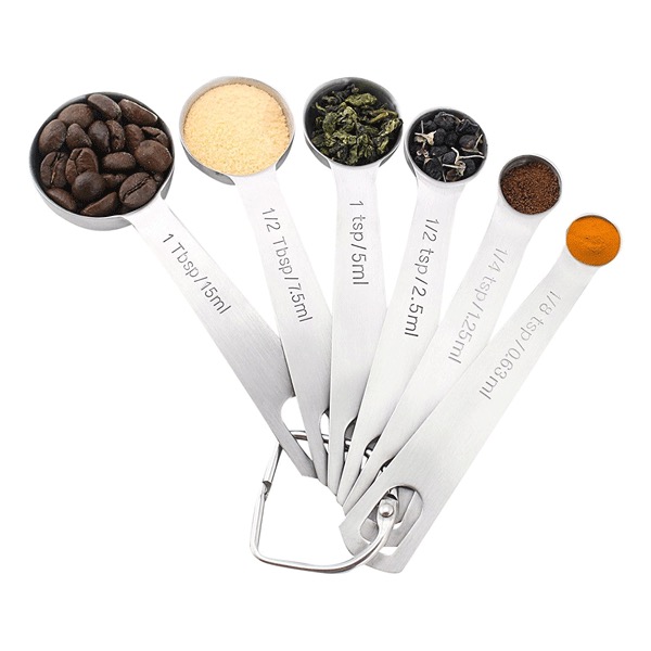 CF-MS06 6 Pcs Stainless Steel Measuring Spoon Set for Measuring Dry and Liquid Ingredients