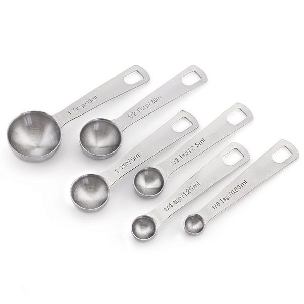 CF-MS06 6 Pcs Stainless Steel Measuring Spoon Set for Measuring Dry and Liquid Ingredients