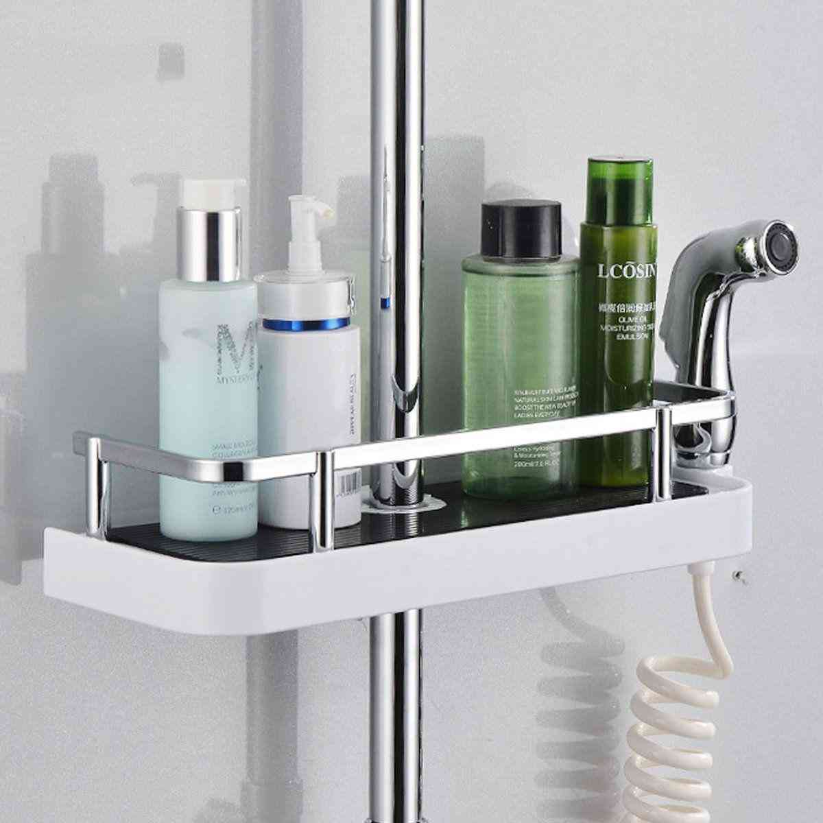 Bathroom Pole Shelf Shower Storage Caddy Rack Organiser Tray Holder Accessory