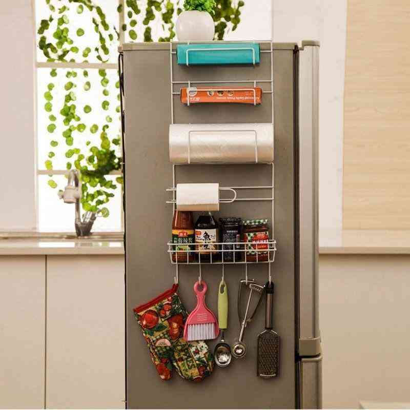 Refrigerator Side Storage Rack Space Saver Kitchen Storage Wrap Rack Organizer Kitchen Accessories