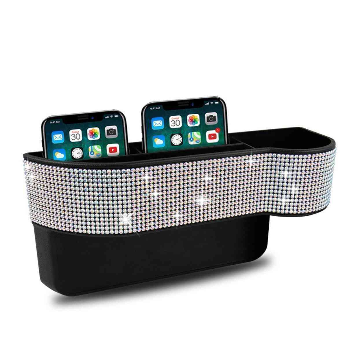 Diamond-encrusted Car Seat Gap Storage Box Organizer