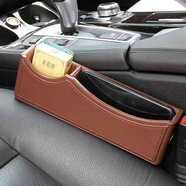 Leather Car Storage Box Car Seat Pocket Organizer Phone Charging Wire Pot Beverage Holder