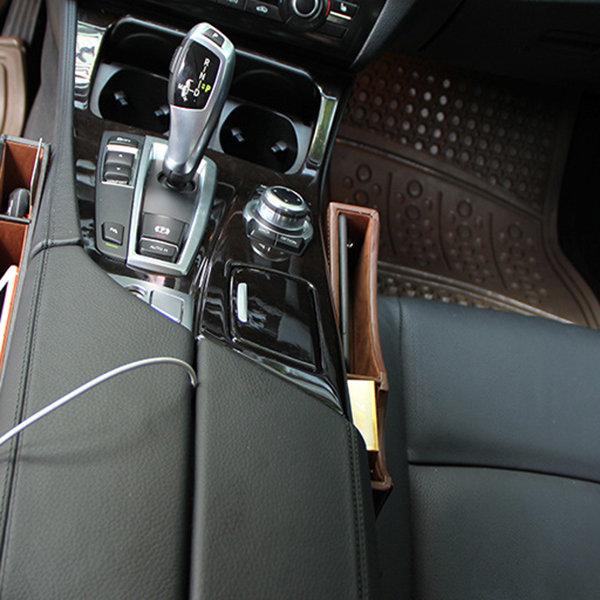 Leather Car Storage Box Car Seat Pocket Organizer Phone Charging Wire Pot Beverage Holder