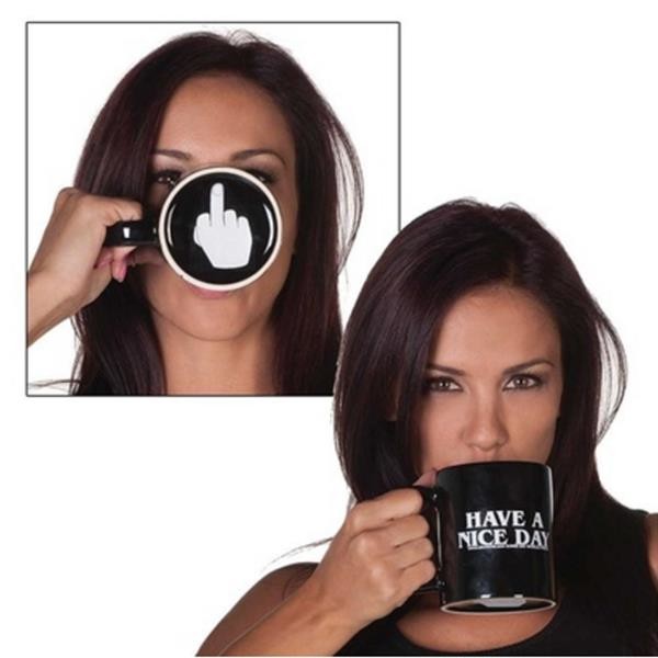 Ceramic Middle Finger Coffee Cups Personality Office Gifts Creative Mug Funny Cup Trick People