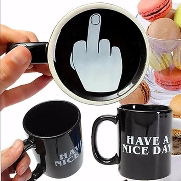 Ceramic Middle Finger Coffee Cups Personality Office Gifts Creative Mug Funny Cup Trick People