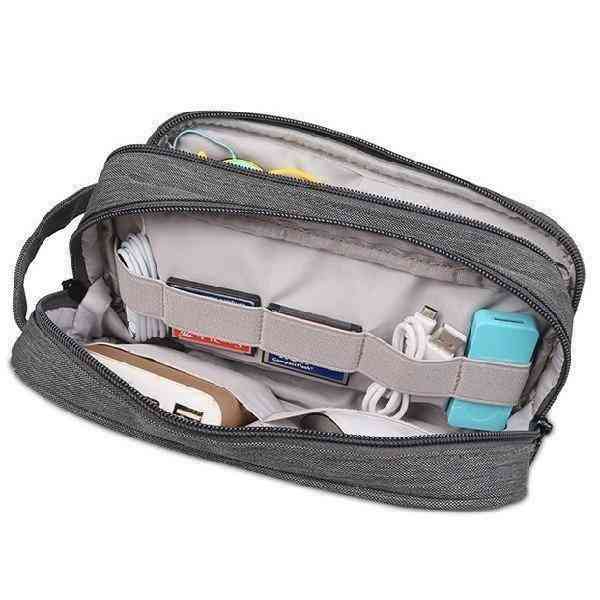 DLP-L Universal Double Layer Charger Carry Case Electronics Accessories Travel Organizer Bag