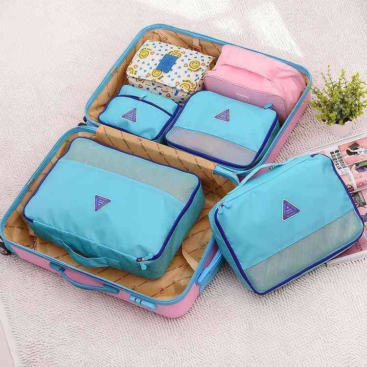 4Pcs Travel Clothes Storage Bag Waterproof Luggage Multi-Function Organizer