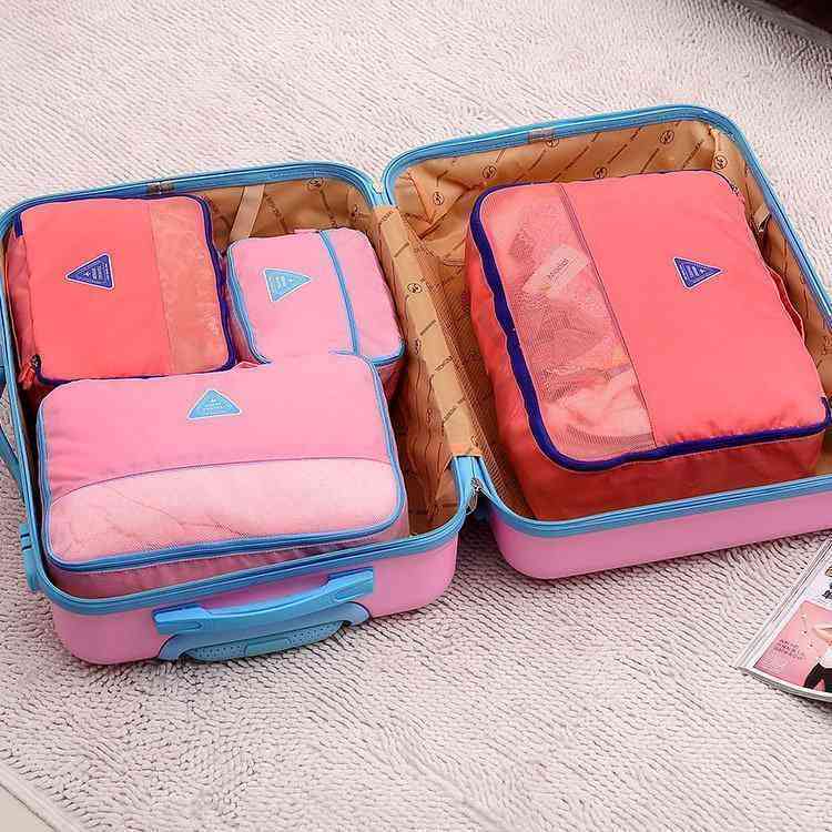 4Pcs Travel Clothes Storage Bag Waterproof Luggage Multi-Function Organizer