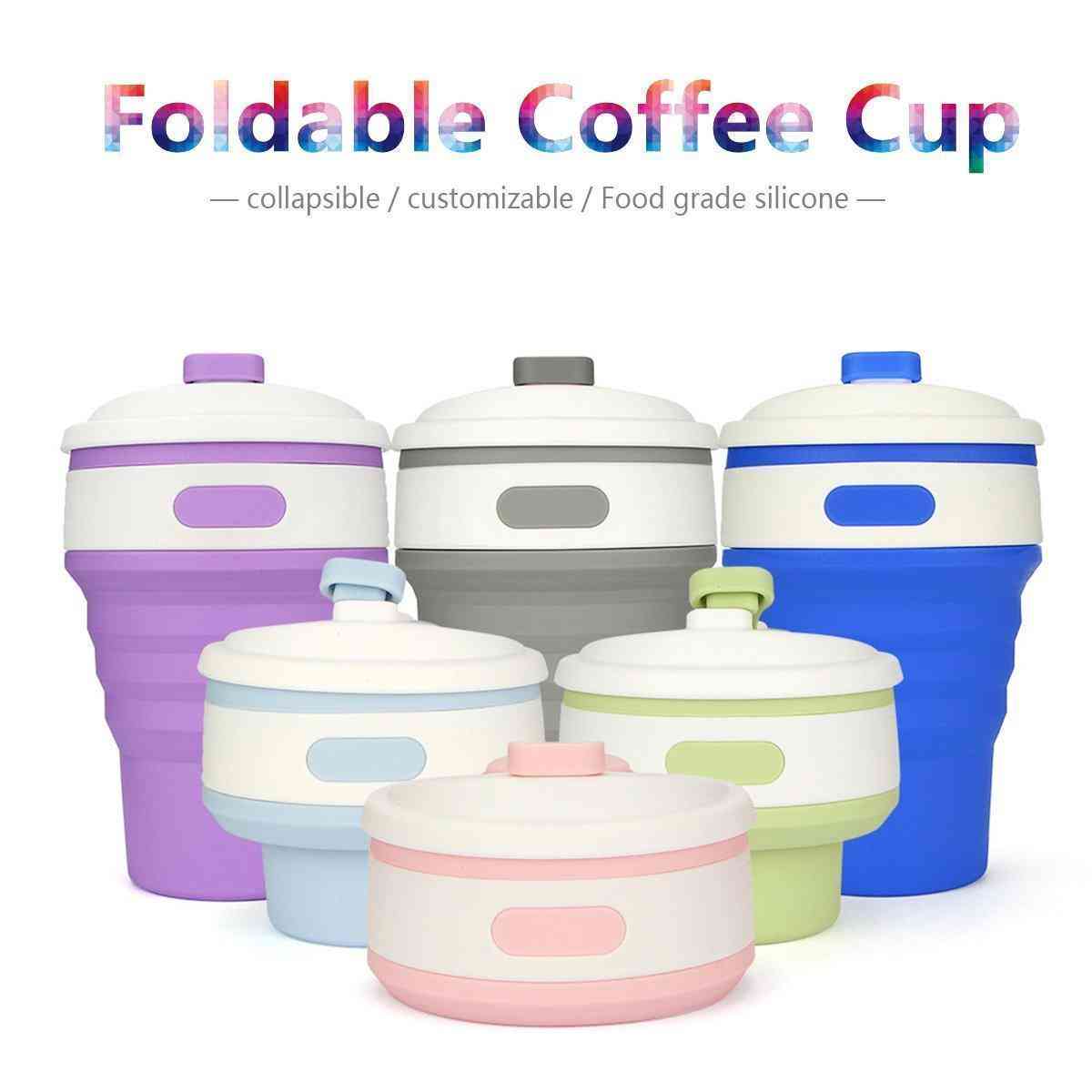 350 ML Foldable Outdoor Travel Coffee Cup Collapsible Portable Reusable Silicone Drinkware