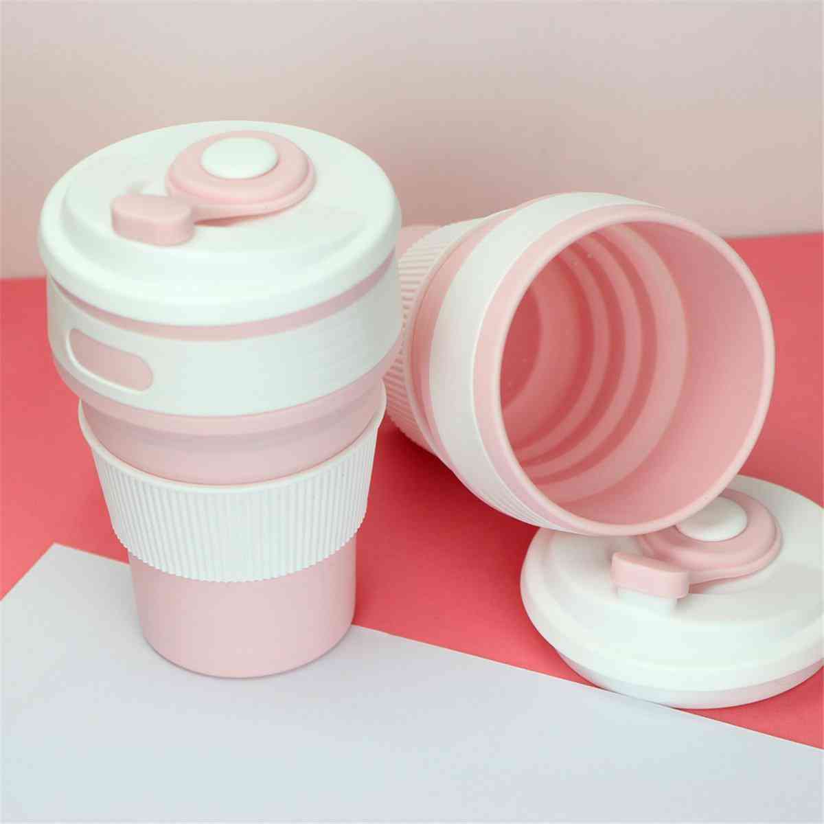 350 ML Foldable Outdoor Travel Coffee Cup Collapsible Portable Reusable Silicone Drinkware