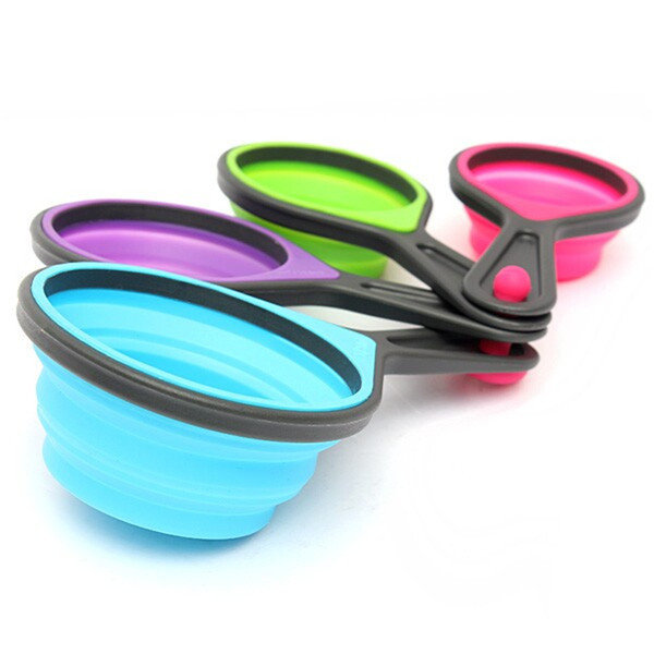 8pcs Silicone Collapsible Measuring Cups Spoons Kitchen Tool