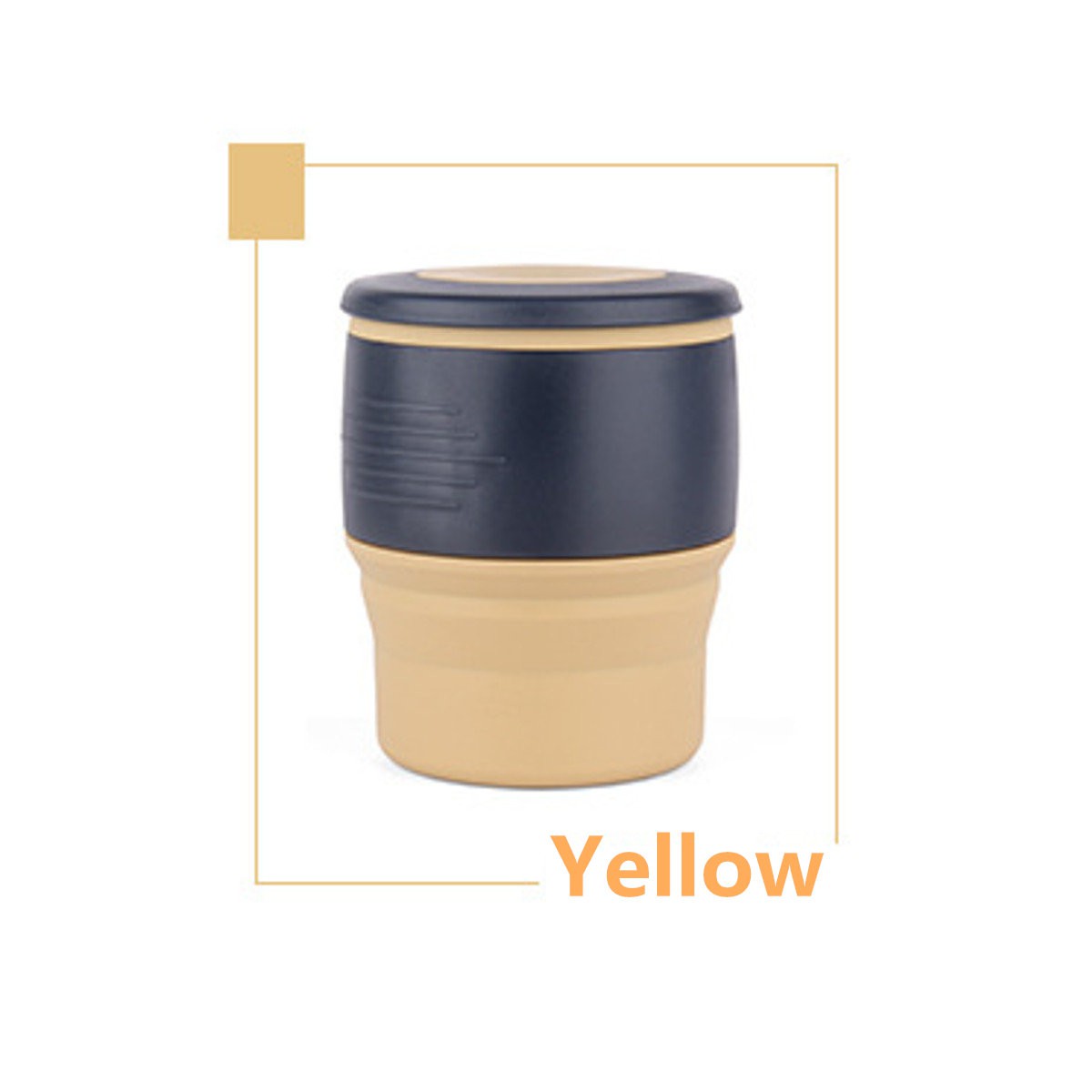 2 In 1 350ML Foldable Outdoor Travel Coffee Cup Collapsible Portable Reusable Silicone Drinkware