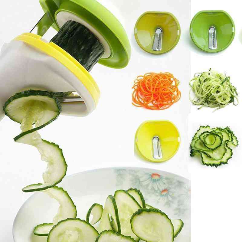 Vegetable Spiral Slicer With 3 Blades Handheld Veggie Julienne Slicer Cutter Grater