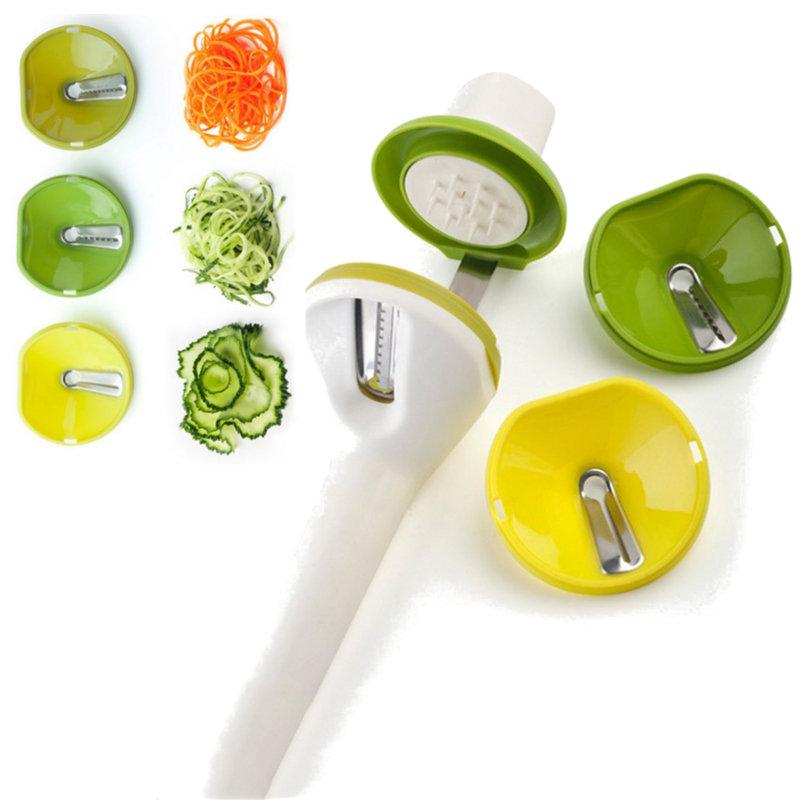 Vegetable Spiral Slicer With 3 Blades Handheld Veggie Julienne Slicer Cutter Grater