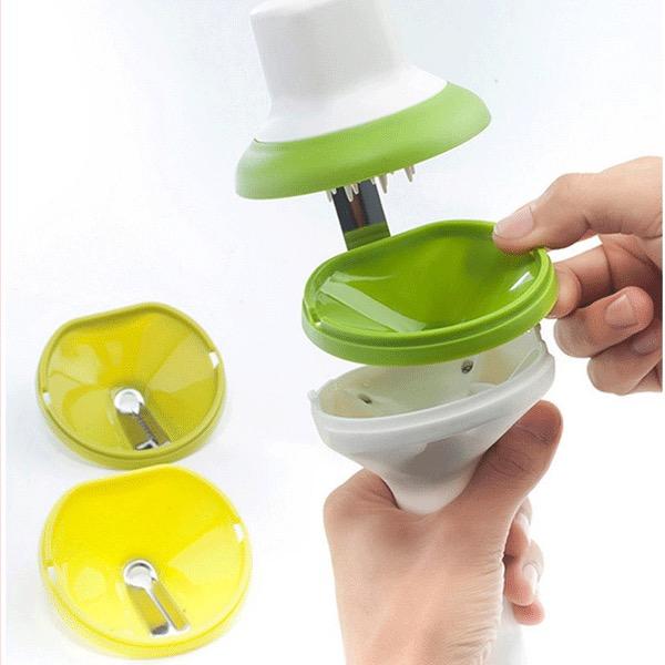 Vegetable Spiral Slicer With 3 Blades Handheld Veggie Julienne Slicer Cutter Grater