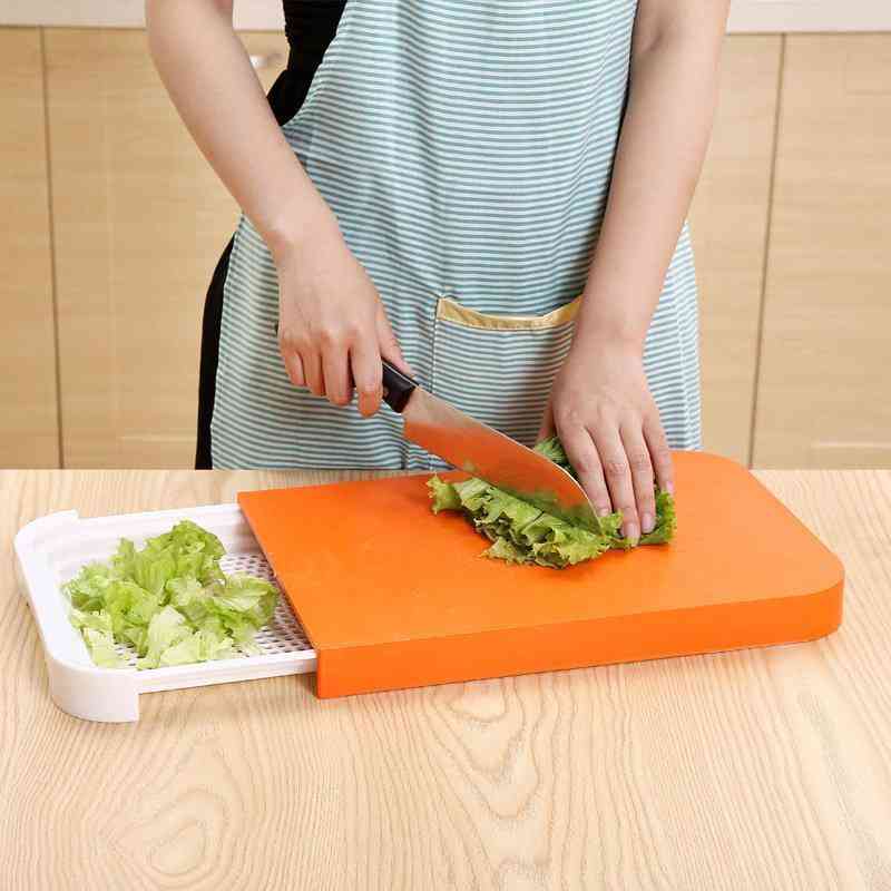 Kitchen Cutting Board Set 2 In 1 Food Organizer Antibacterial Antiskid Fruit Cutting Board