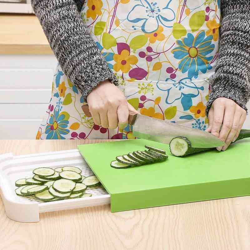 Kitchen Cutting Board Set 2 In 1 Food Organizer Antibacterial Antiskid Fruit Cutting Board