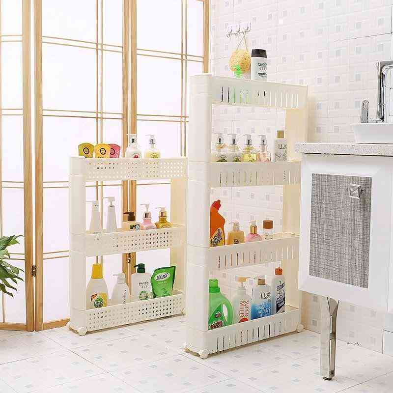 DIY Removable Creative Bathroom Kitchen Storage Shelves Crevice Shelf Household Rack Holder Room