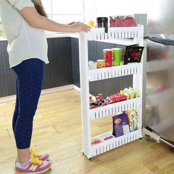 DIY Removable Creative Bathroom Kitchen Storage Shelves Crevice Shelf Household Rack Holder Room