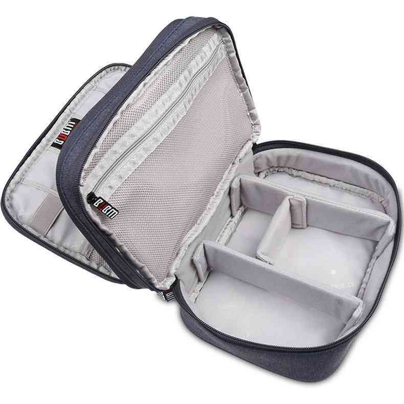 DPS-S Double Layer Carry Case Electronics Accessories Cable Organizer Data Cable Storage Bag