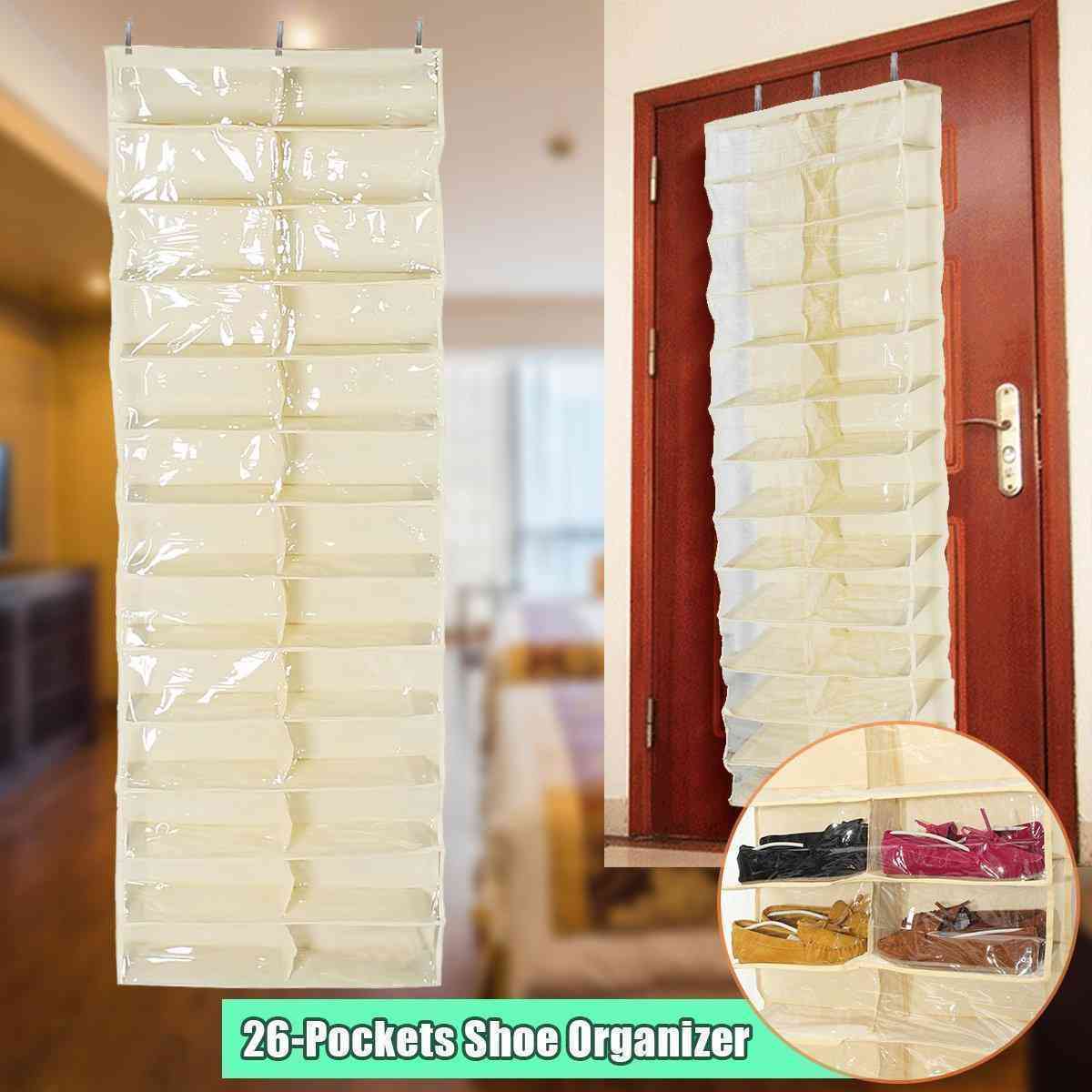 26 Interlayers Door Hanging Shelf Display Stand Holder Shoe Storage Organizer Bag